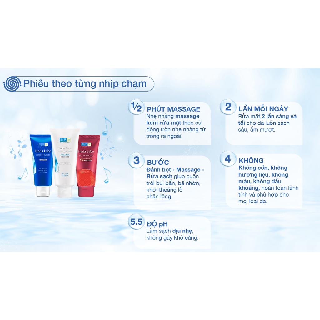 Kem Rửa Mặt Hada Labo Dưỡng Ẩm, Sáng Da, Ngừa Lão Hóa 80g Nhật Bản