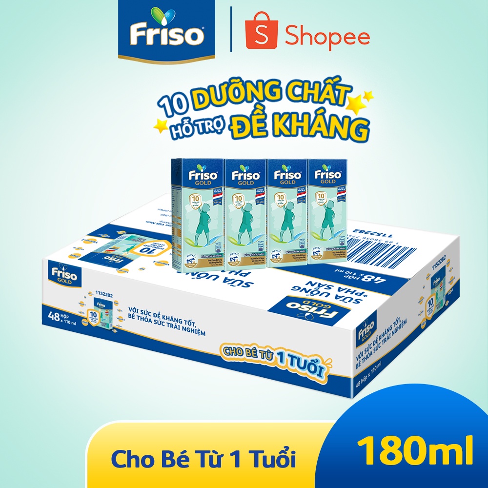 Thùng 48 hộp Sữa uống dinh dưỡng Friso Gold (180ml/hộp)