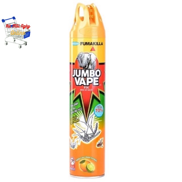 Bình xịt côn trùng,Xịt Muỗi kiến gián JUMBO VAPE Hương Cam Chanh 600ml- Hai vòi- Xịt cực mạnh