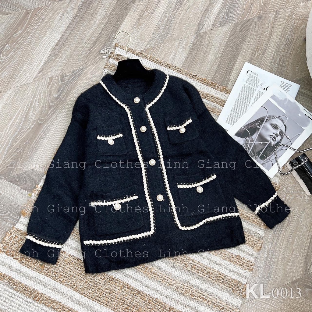 [ 𝐅𝐑𝐄𝐄 𝐒𝐇𝐈𝐏 ] ÁO LÔNG 4 TÚI VIỀN DÂY DỆT CÚC NGỌC