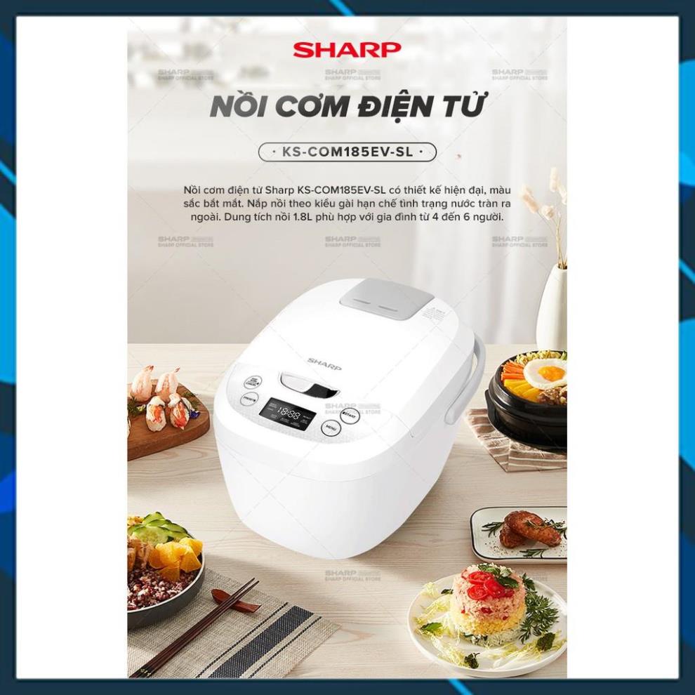 Nồi Cơm Điện Tử Sharp KS-COM185EV-SL 1.8L- Chính hãng BH 12 tháng