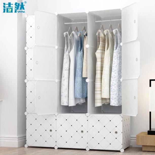 MẪU BÁN CHẠY- GIÁ TỐT- TỦ NHỰA QUẦN ÁO LẮP GHÉP 12 Ô SIZE SÂU 47CM. Tặng 2 móc treo đồ.