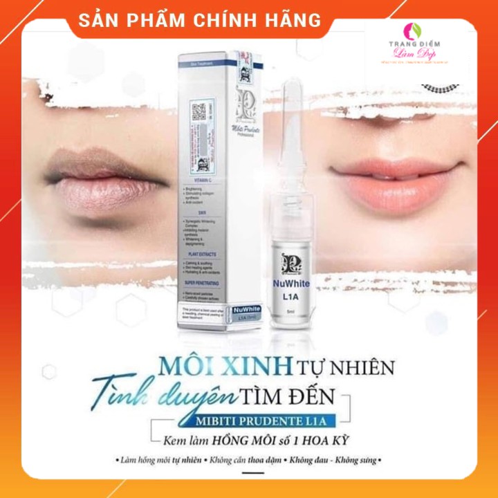 Kem làm hồng môi, khử thâm Mibiti Prudente Nuwhite L1A 5ml - Chính Hãng.