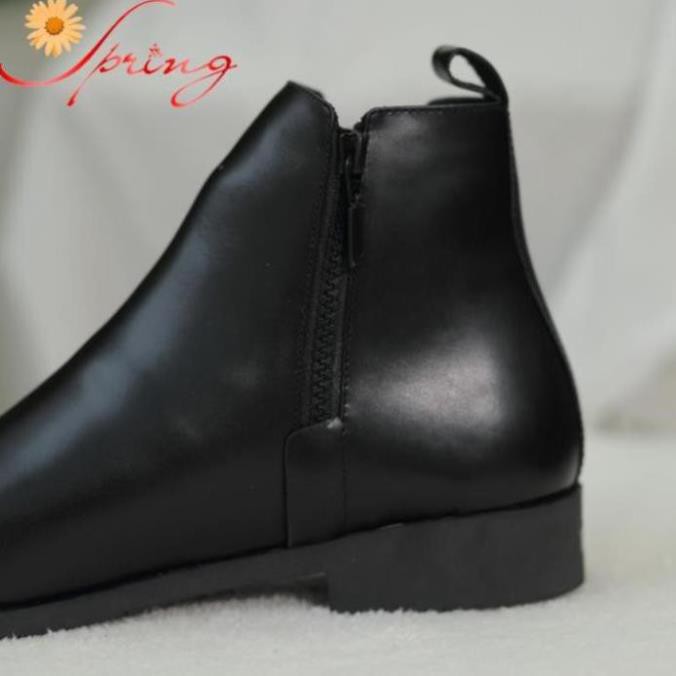 Giày boot nam da bò cao cổ dễ phối đồ có khóa [Sale]