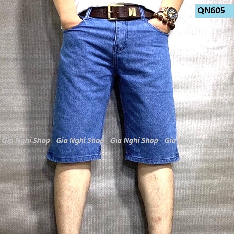 Quần short jeans nam vải mềm co giãn nhẹ QN605