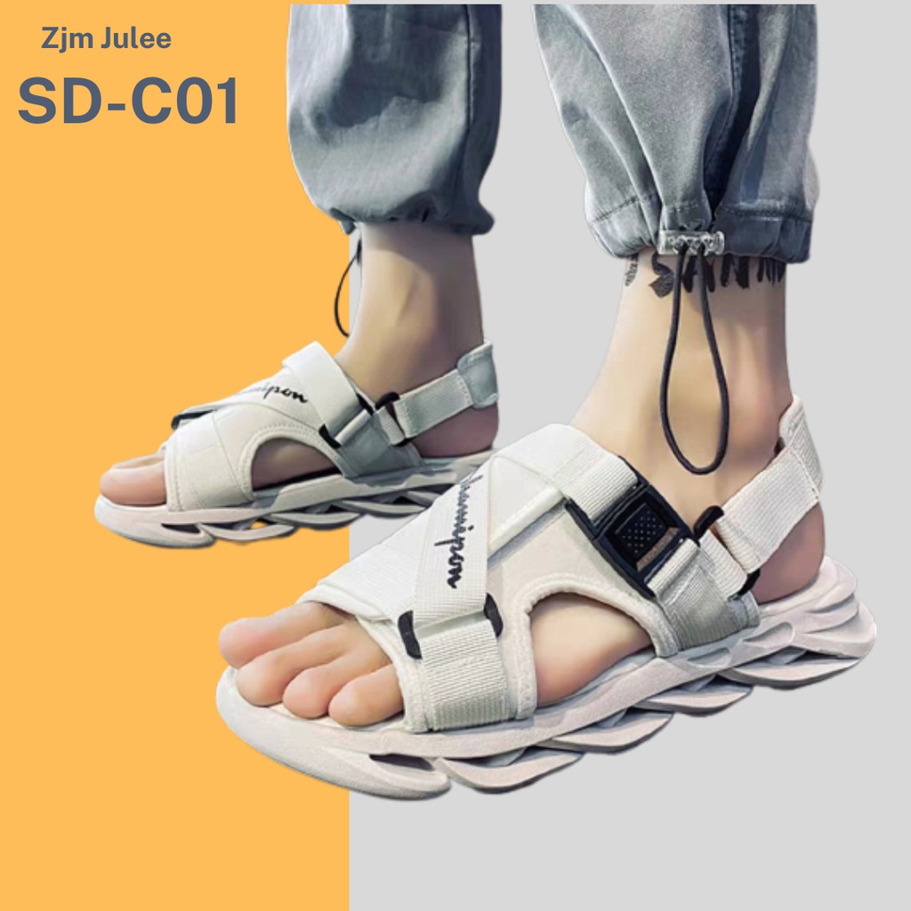 Sandal nam nữ đế xoắn 3D [NEW] quai chéo SD-C01 - quai sau tháo rời