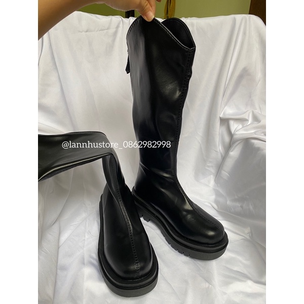 Boot đùi mona cổ v  da mềm