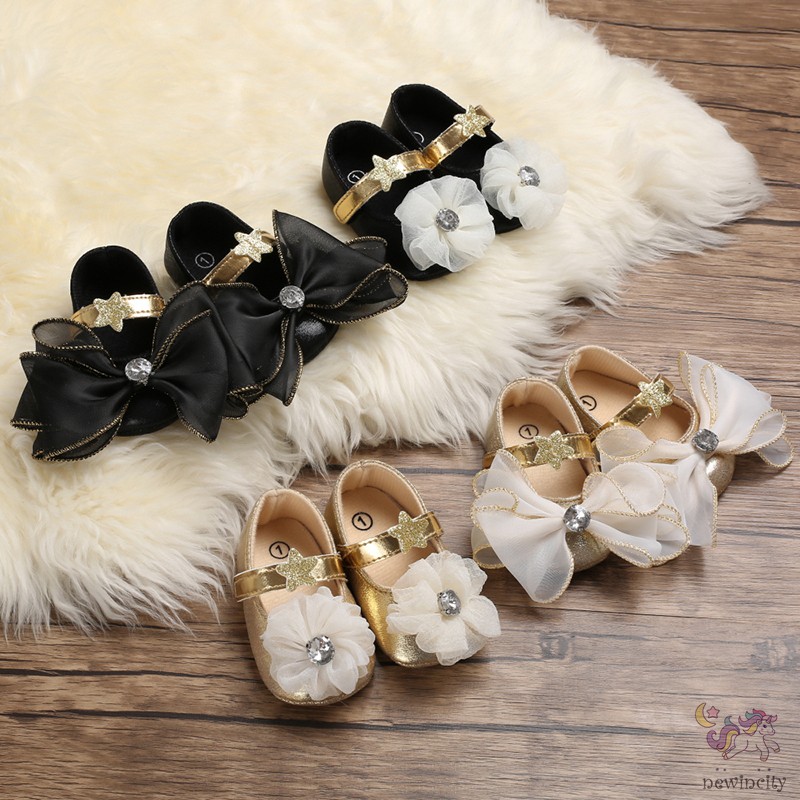 Giày Búp Bê Da Pu Chống Trượt Cho Bé Gái
