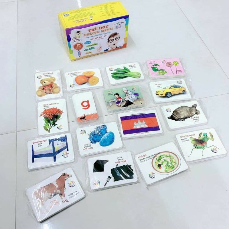 Bộ thẻ Flashcard 16 chủ đề cho bé