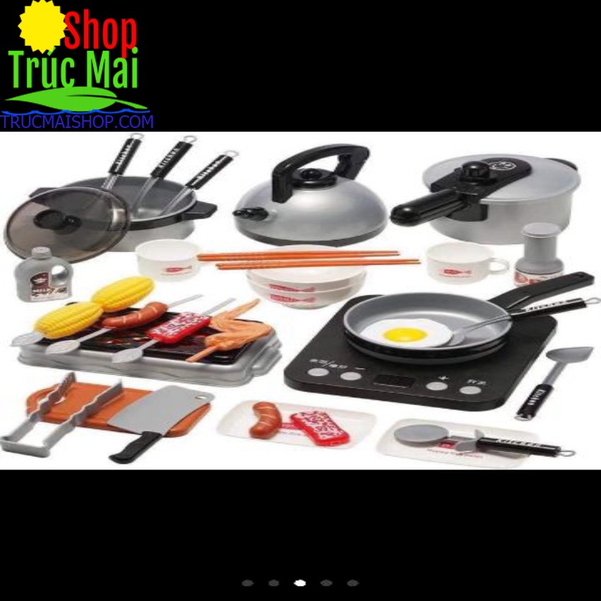 Combo bộ đồ chơi nhà bếp 36 món và 1 cá vẫy đuôi có đèn có nhạc như thật