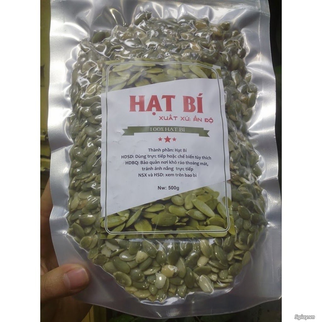 500gr Hạt Bí tách vỏ sẵn rang chín chỉ việc ăn GT043