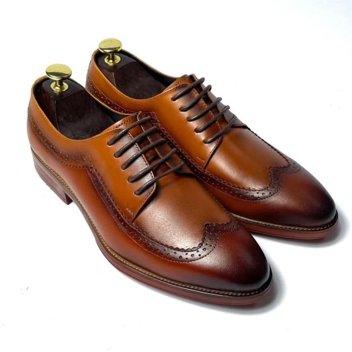 Giày tây nam cao cấp đế phíp da bò thật bh 1 năm kiểu dáng Derby - Mã T61