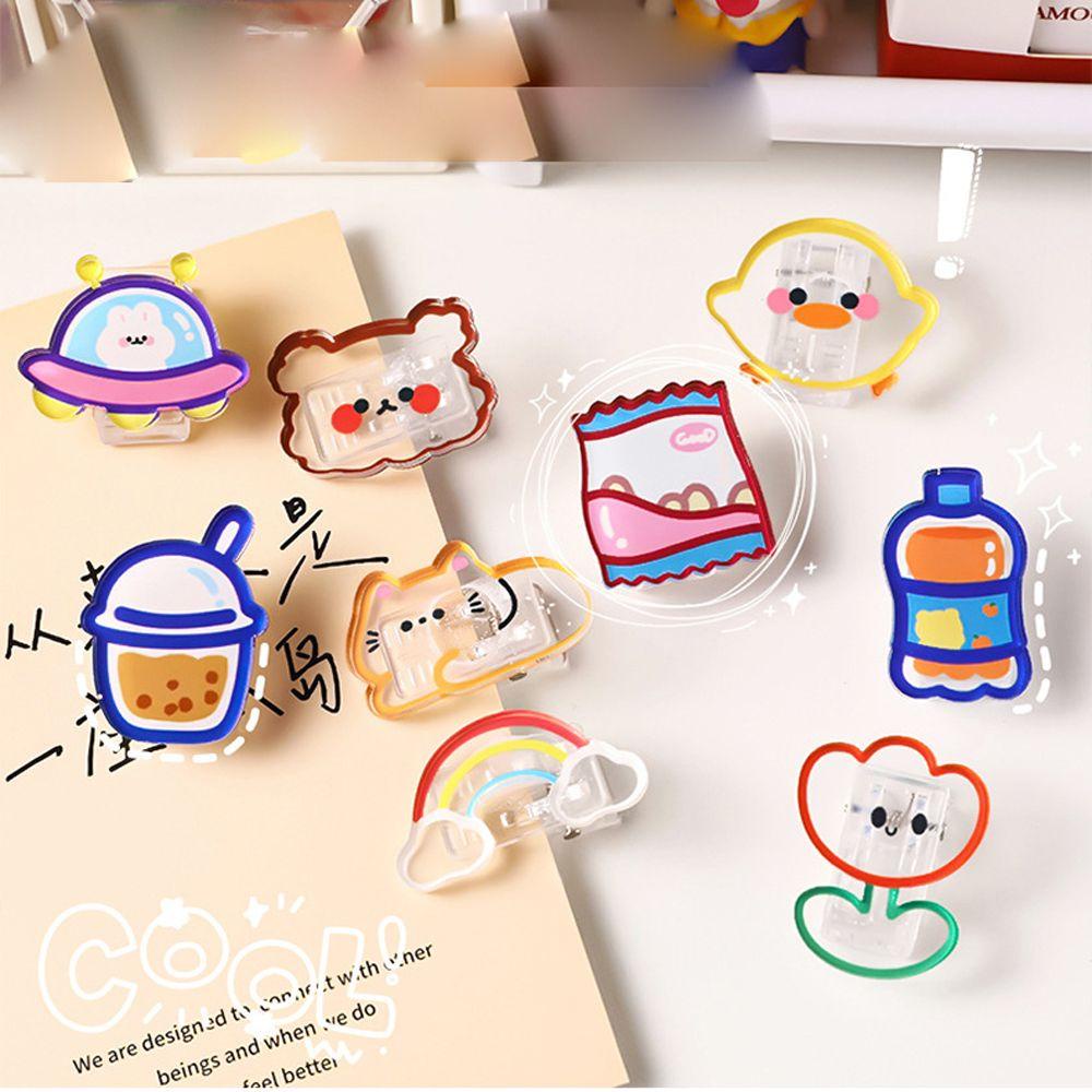 Kẹp Giữ Giấy Bằng Acrylic Trong Suốt Họa Tiết Hoạt Hình Sáng Tạo