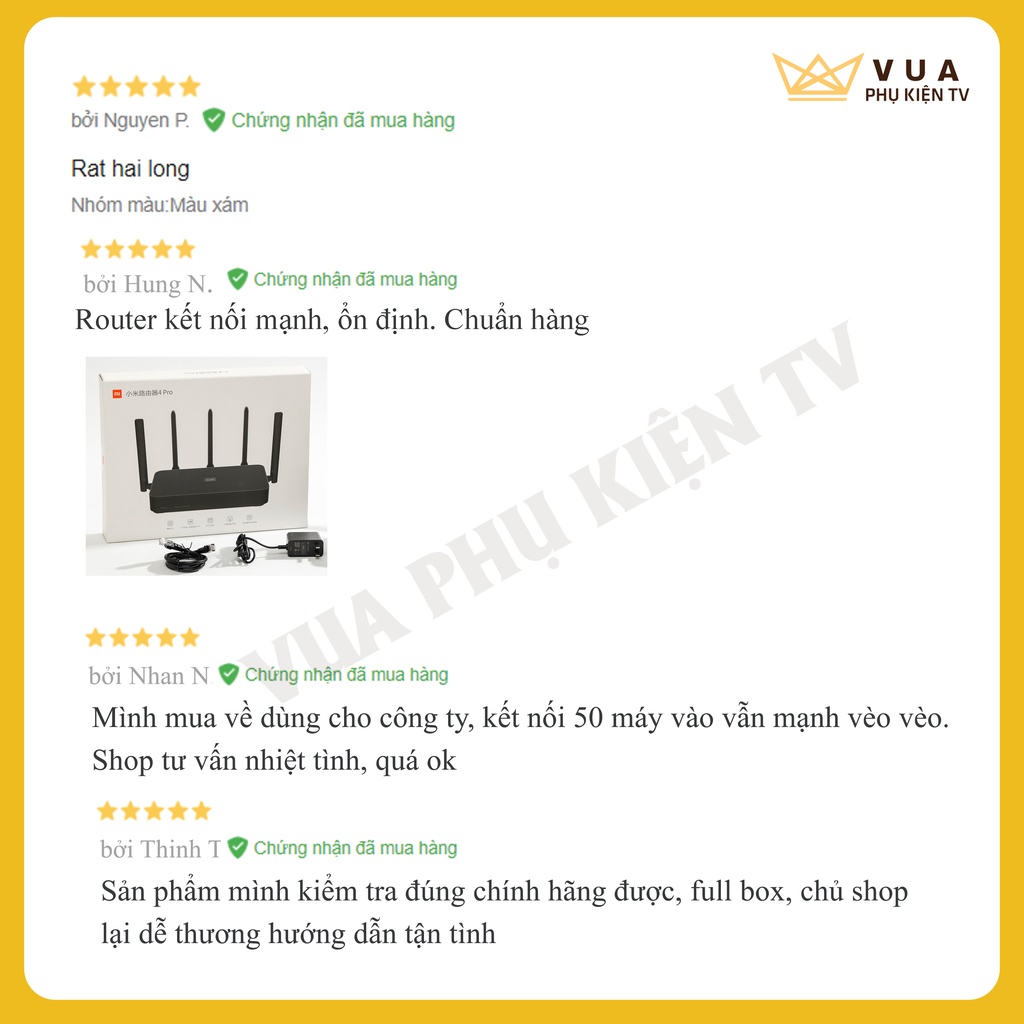 [SÓNG CỰC MẠNH]Router Wifi xiaomi 4 Pro chuẩn Wifi 5 - 2 4ghs -5 ghz -Chính hãng - Vua Phụ Kiện TV