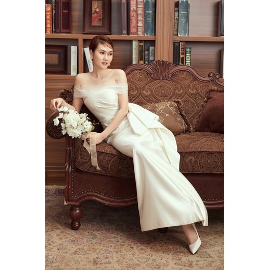 Ms1236y ĐẦM 2IN1 CÚP , BẸT VAI PHỐI NƠ EO   ( đầm, bẹt vai rời ) full size S/M/L/XL