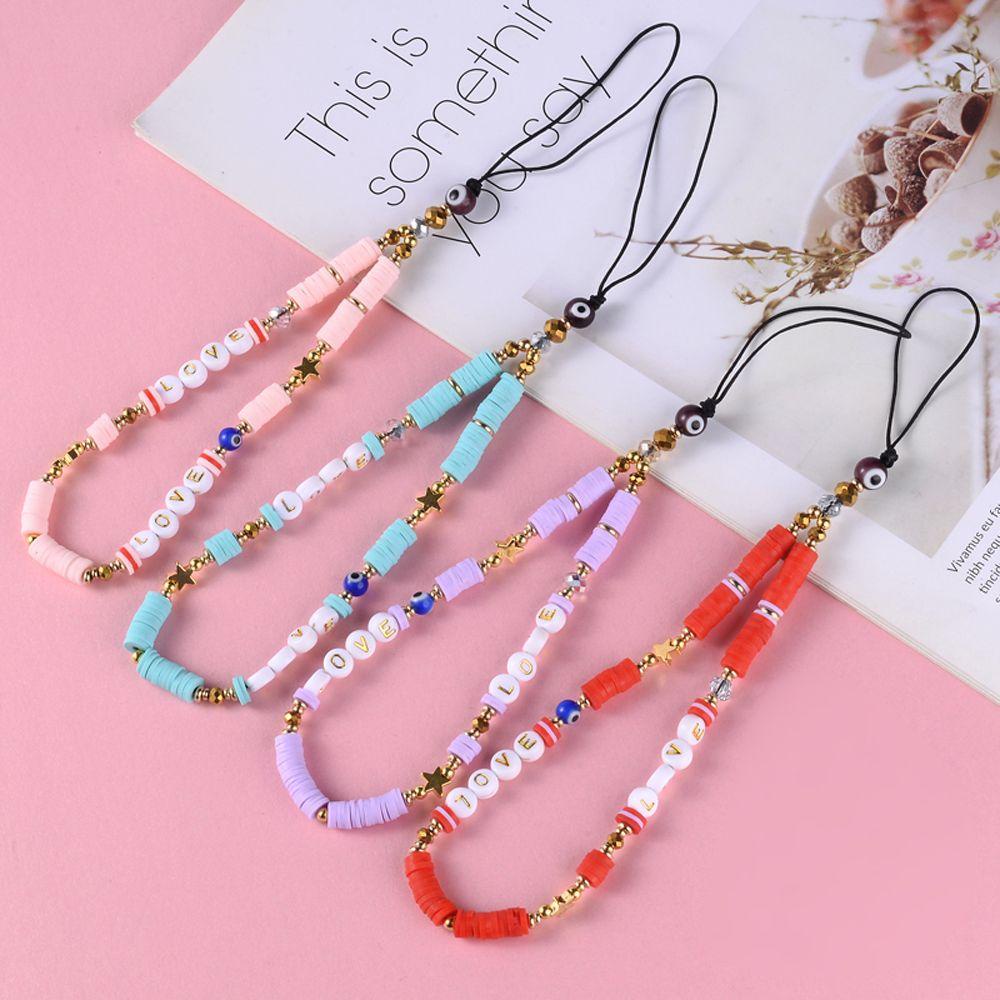 Norman Dây Đeo Điện Thoại Chuỗi Hạt Acrylic In Chữ Love Bằng Acrylic Mềm Cho Nữ