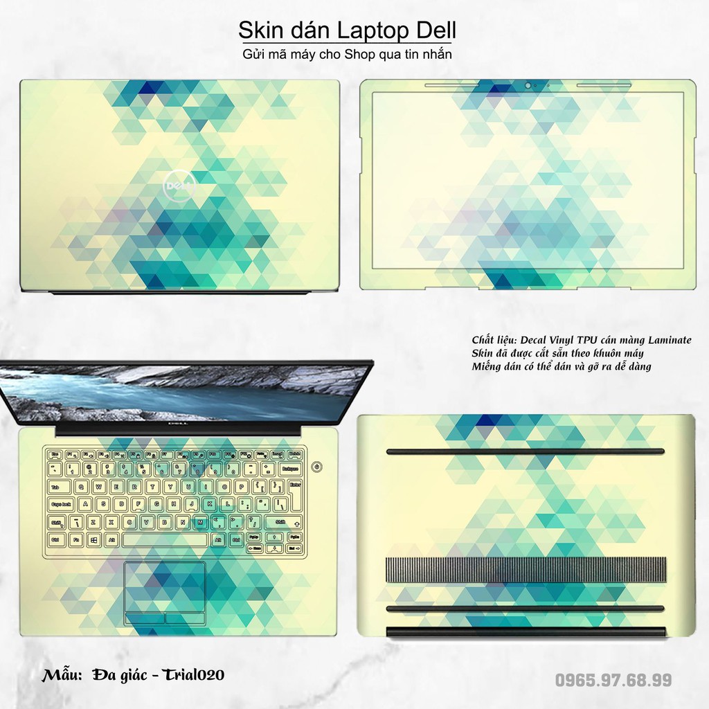 Skin dán Laptop Dell in hình Đa giác _nhiều mẫu 4 (inbox mã máy cho Shop)