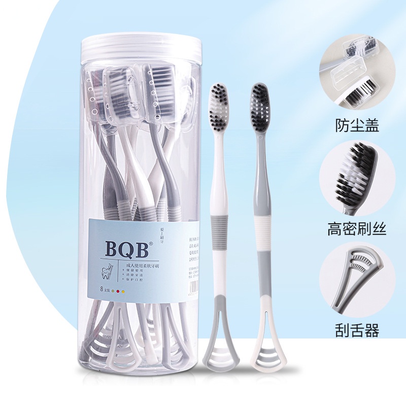 Set 8 bàn chải đánh răng và vệ sinh đầu lưỡi bằng silicon cao cấp