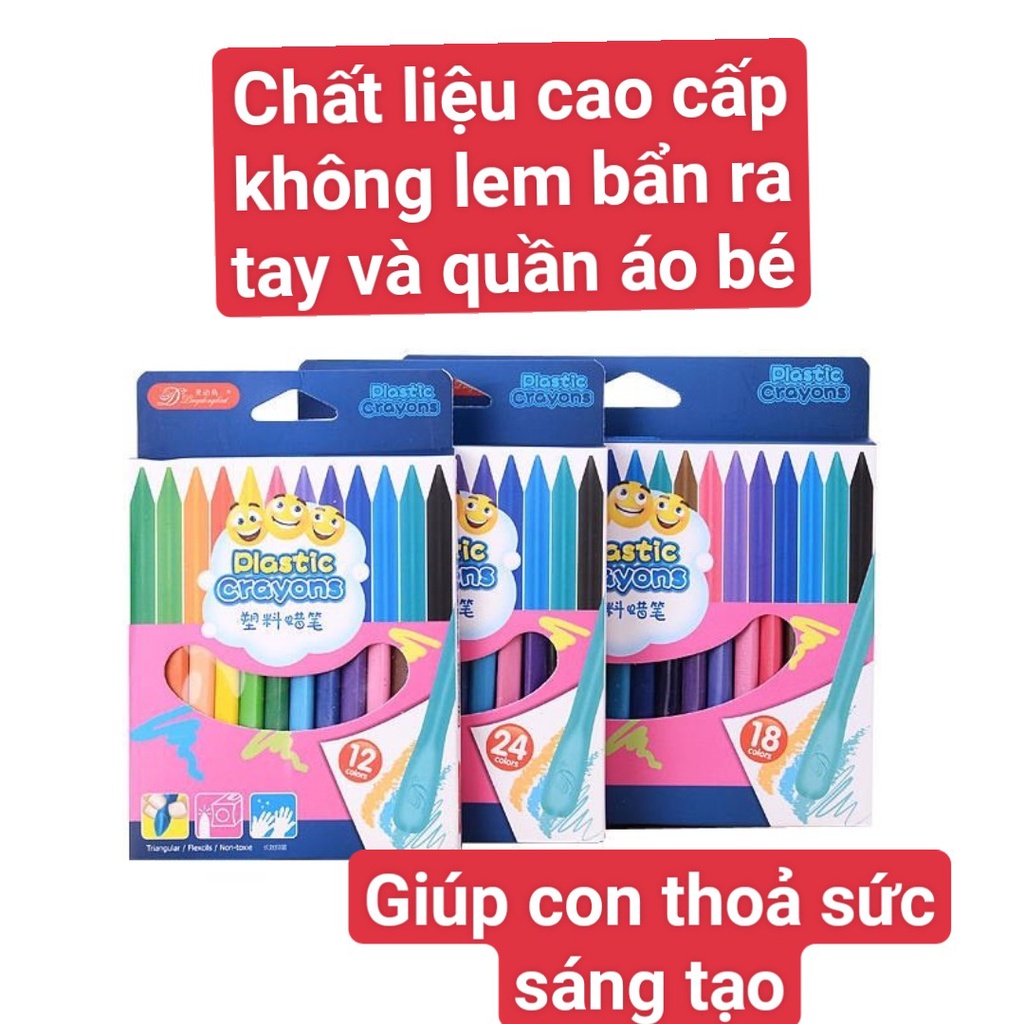 BÚT SÁP MÀU HỮU CƠ 12-24 CÂY AN TOÀN CHO BÉ YÊU TẬP TÔ VẼ