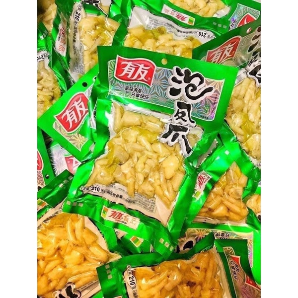SỈ LẺ ĐỒ ĂN VẶT -COMBO 10 GÓI CHÂN GÀ XANH YUYU LOẠI 210 GR