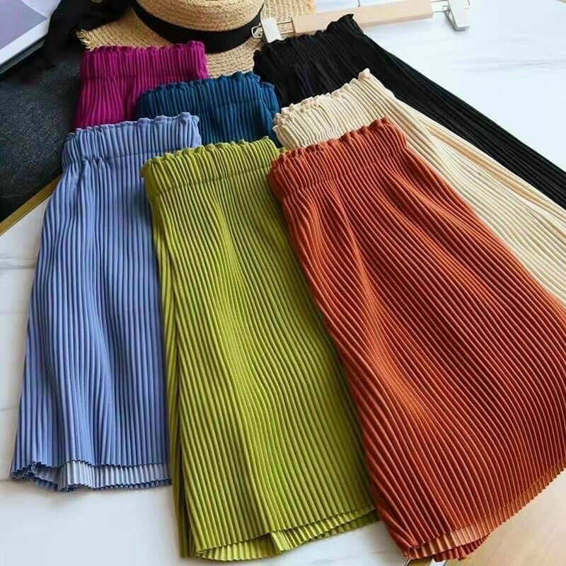 [MẪU MỚI-HOT TREND] Quần Đùi Ngố CULLOTES Tăm Xếp Ly Ống Rộng Cạp Cao Chun Co Dãn 4 Chiều - MAY Fashion