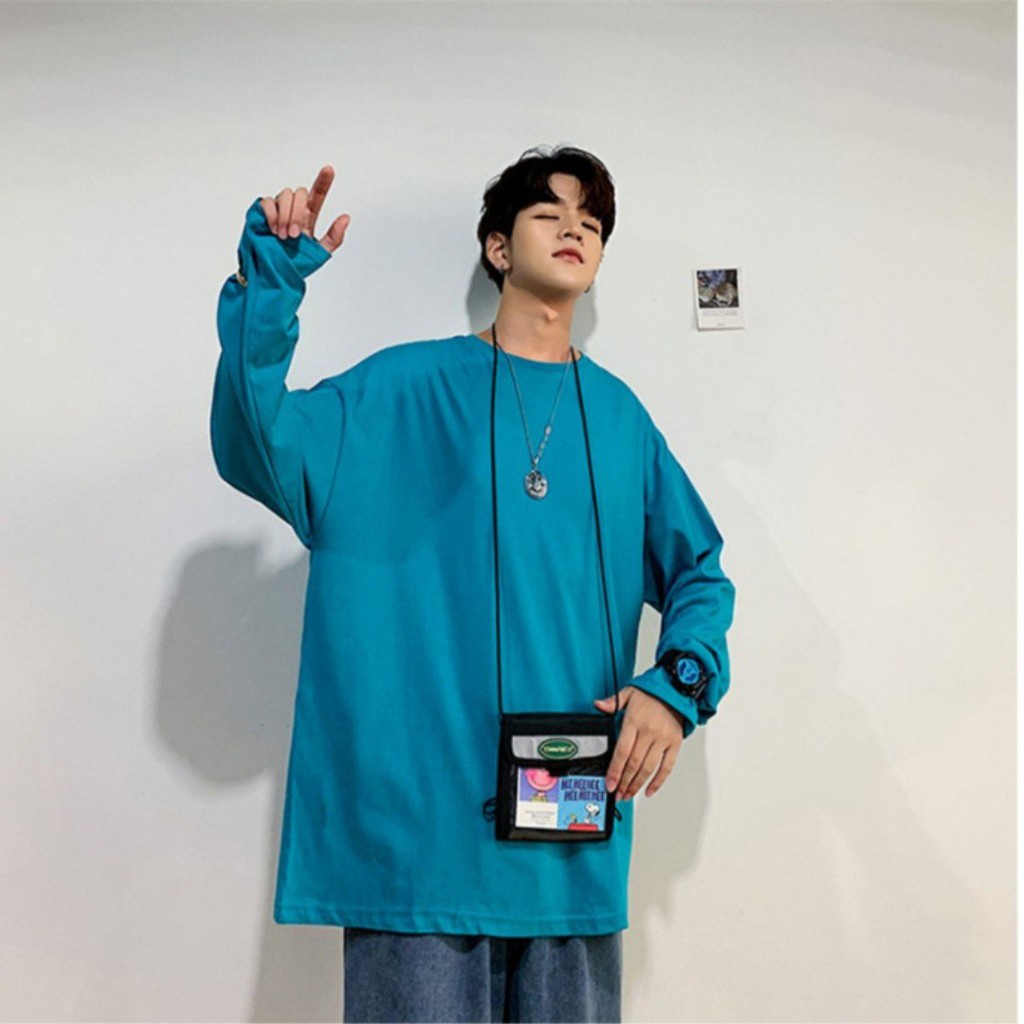 ( NHIỀU MÀU ) Áo thun nam nữ trơn tay dài form rộng Longtee