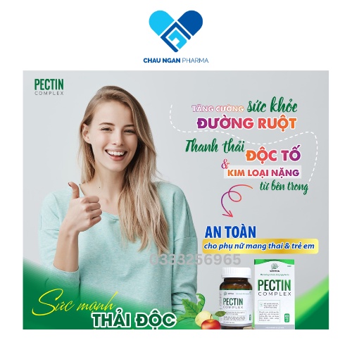 VIÊN UỐNG GIẢI ĐỘC CÁC KIM LOẠI NẶNG CHÌ -PB PECTIN COMPLEX CHAI 60 VIÊN - DMC