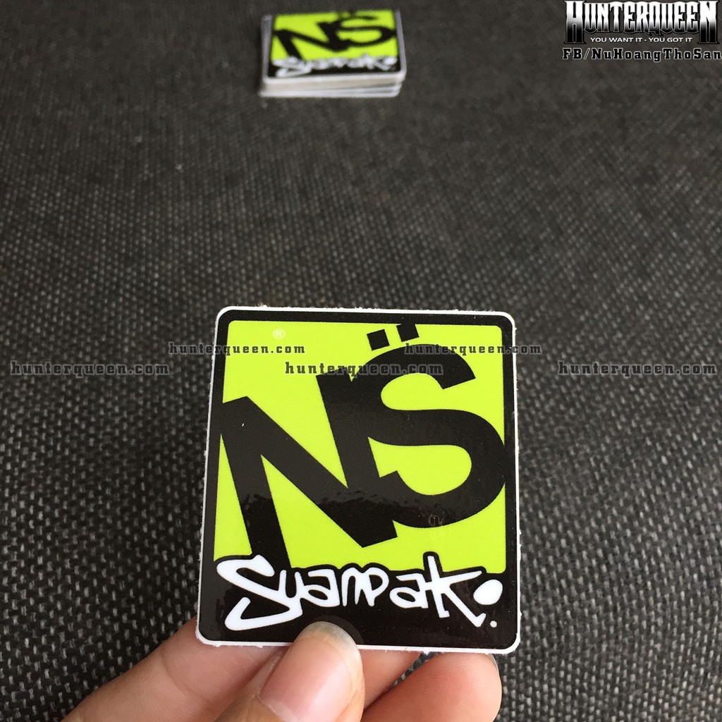 NS Suanpark[5x5.5cm] decal cao cấp chống nước, sắc nét, bền màu, dính chặt. Hình dán logo trang trí mọi nơi