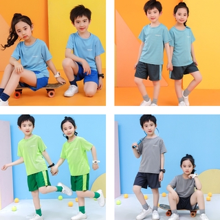 Bộ Đồ Thể Thao 2 Món Áo Thun + Quần short Thể Thao Cầu Lông/Bóng Rổ/Bóng Rổ Cho Bé 2-14 Tuổi Thời Trang Mùa Hè