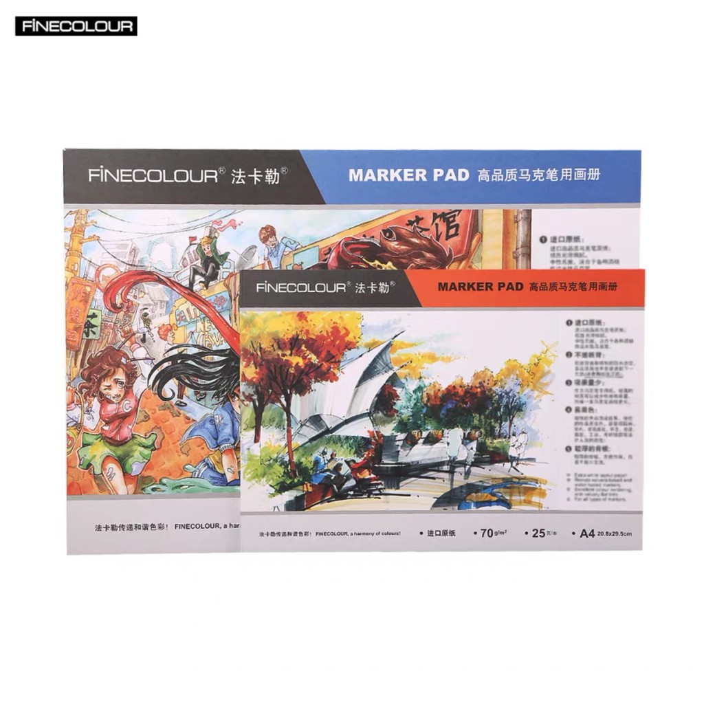 Giấy vẽ màu dạ, màu marker hãng Finecolour 70g 25 tờ khổ A3 A4