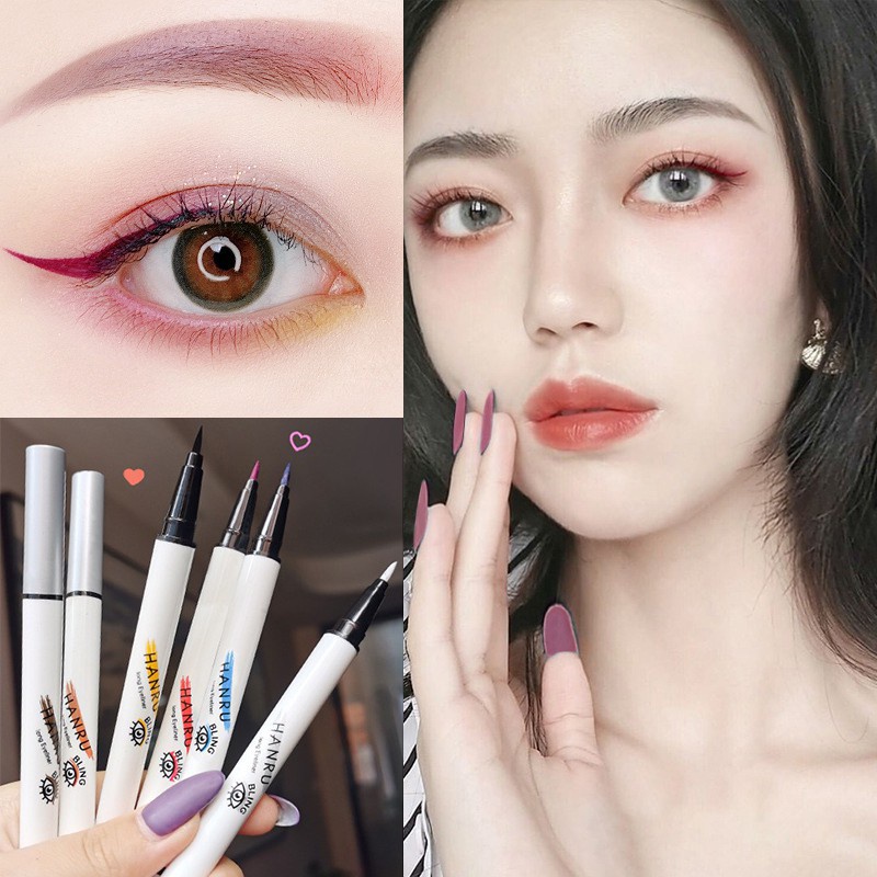 [Hàng mới về] Bút Kẻ Mắt Nhanh Khô Chống Thấm Nước Không Nhòe Lâu Trôi Màu Trắng/Đen/Xanh Dương/Đỏ