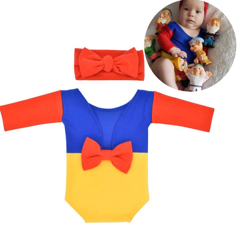Set Áo Liền Quần + Băng Đô Xinh Xắn Cho Bé Sơ Sinh Chụp Ảnh