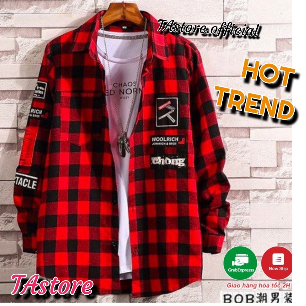 ÁO Sơ Mi Caro Flannel Nam Nữ Áo chống nắng Sọc Nam Nữ Cực Chất Nhiều Mẫu SM10- T&A STORE