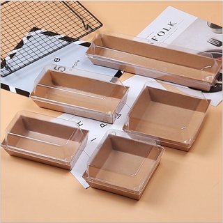 Hộp giấy Kraft chữ nhật nắp trong đựng bánh/thức ăn (set 10)