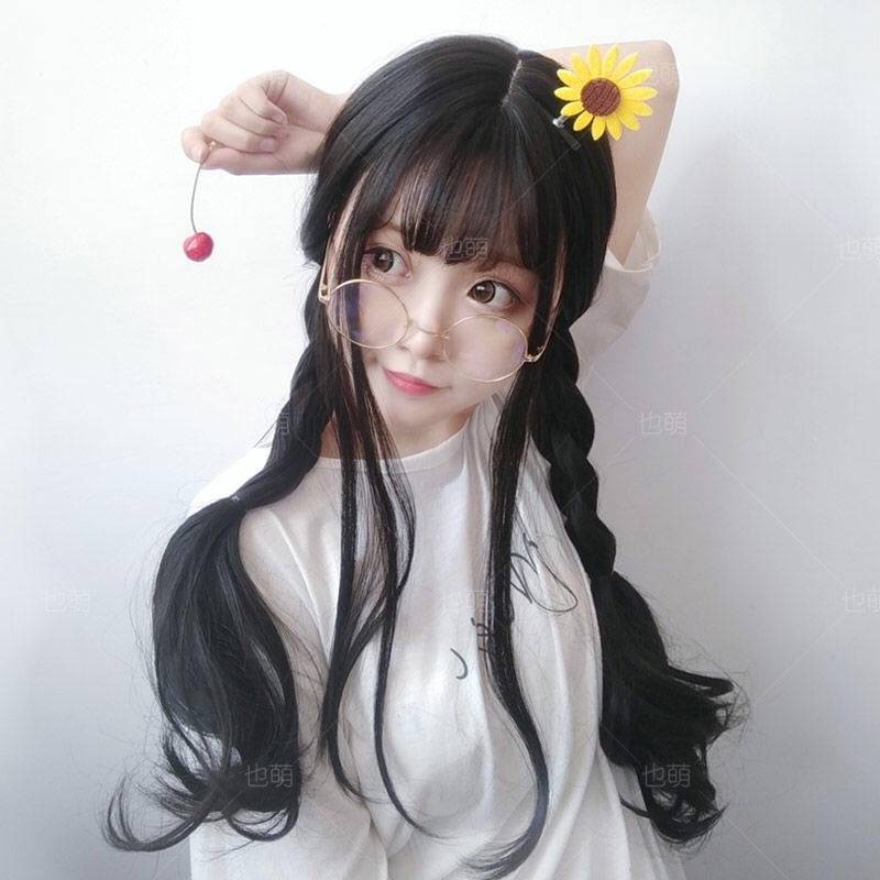 Bộ Tóc Giả Dài Uốn Gợn Sóng Mềm Mại Phong Cách Lolita