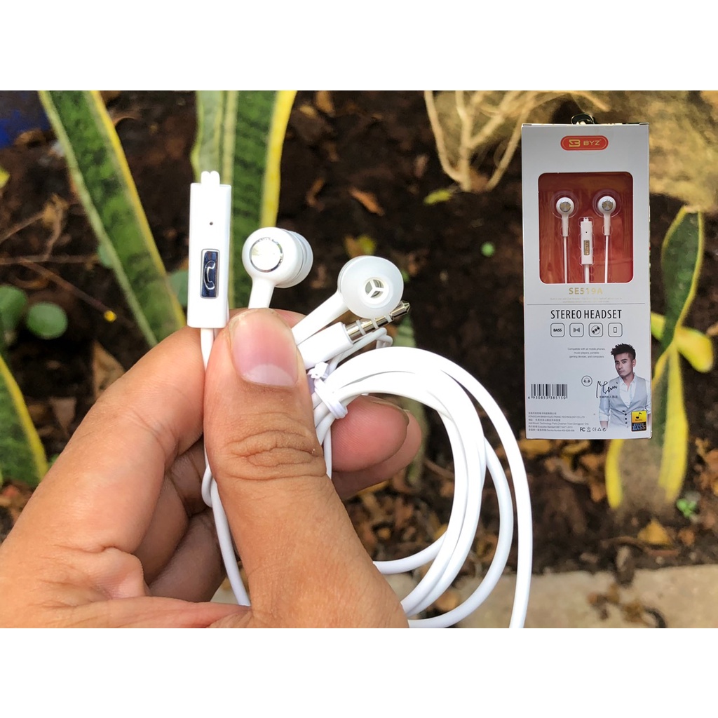 Tai nghe có dây BYZ SE519 SE519A jack 3.5 chống ồn dây dài 120cm bảo hành 1 năm