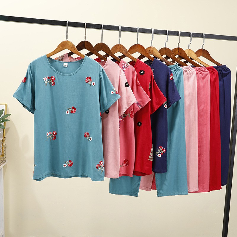 Set đồ ngủ cotton ngắn tay có mũ trùm đầu thời trang mới cho nữ