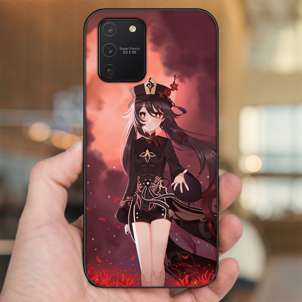 Ốp lưng Samsung S10 Lite viền đen in hình Hutao Genshin Impact