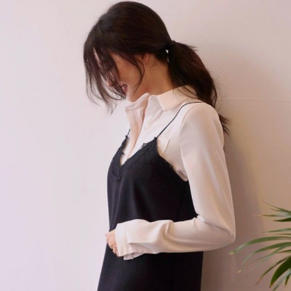 Áo sơ mi Chiffon dài tay dáng rộng màu trắng phong cách thời trang xuân thu Hàn Quốc 2021