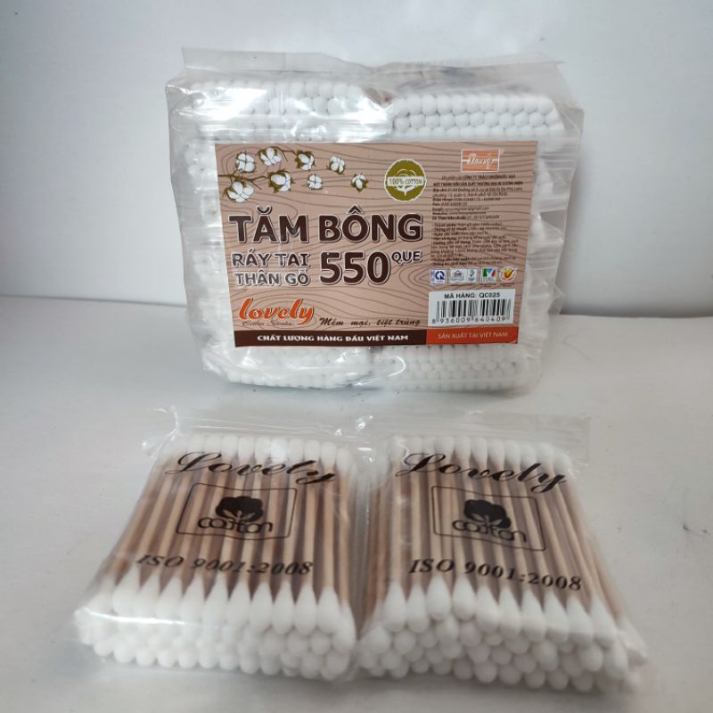 12 gói gòn ráy tai thân gỗ tiệt trùng LOVELY.