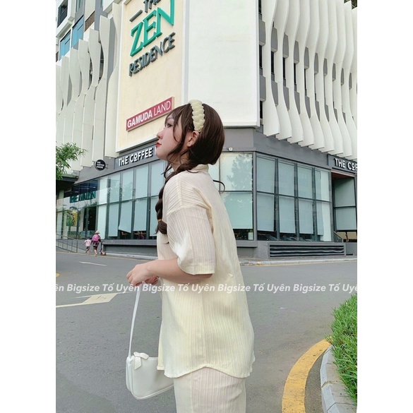 (T.U Bigsize 50-80kg) Bộ Sơ Mi Tay Cộc Quần Dài Chất Đũi Gân QC loại 1 #96