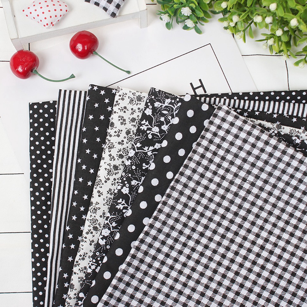 Set 7 mảnh vải cotton 25 * 25cm in họa tiết dễ thương dùng để làm đồ thủ công