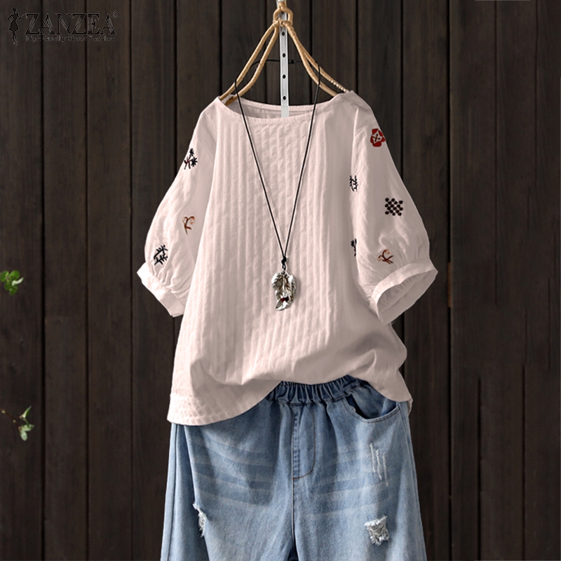 ZANZEA Áo Thun Tay Ngắn Cổ Tròn Thời Trang Dành Cho Nữ | BigBuy360 - bigbuy360.vn