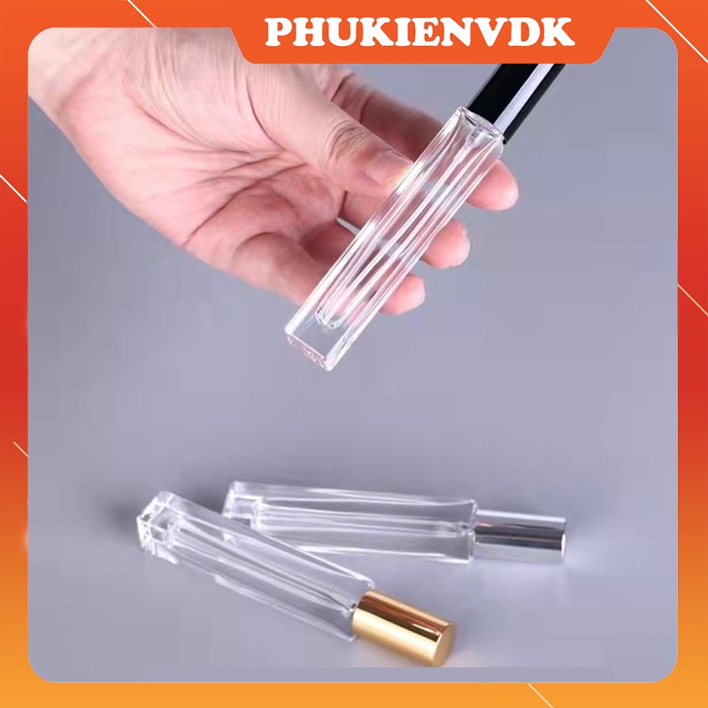 Lọ Chiết Nước Hoa Trụ Vuông Tròn Dài 10ml Chai Lọ Chiết Thủy Tinh Đựng Tinh Dầu