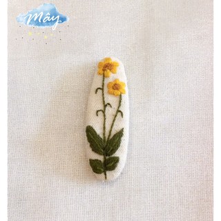 Kẹp tóc bọc vải thêu hoa handmade
