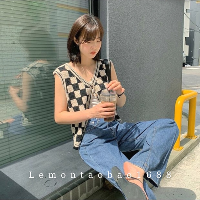 Áo Khoác Len Cardigan Không Tay, Kiểu Sợi Dệt Phong Cách Boho Cho Nữ LemonSt