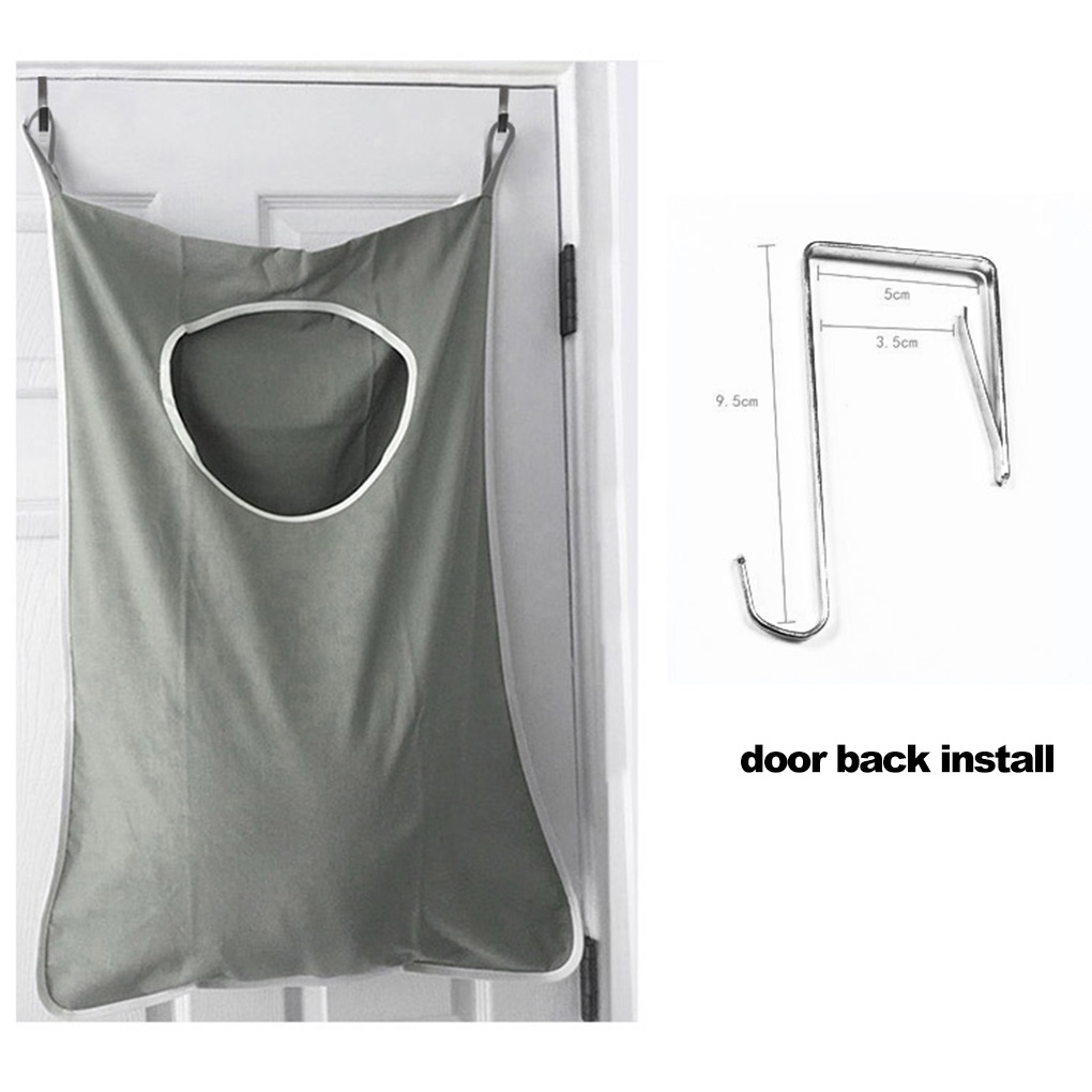 Laundry Hanging Zipper Bag Dirty Clothes Socks Oxford Cloth Reusable Washable Shower Room Hamper Storage Bags Home