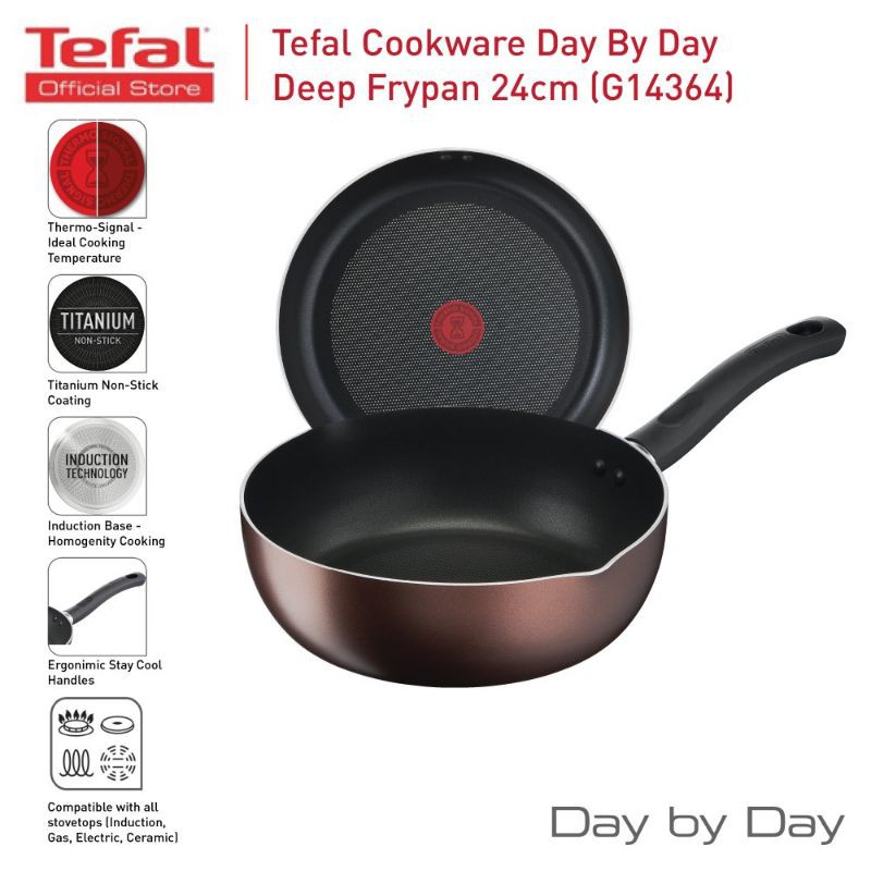 Chảo chiên sâu lòng chống dính đáy từ 24cm Tefal Day By Day G14364