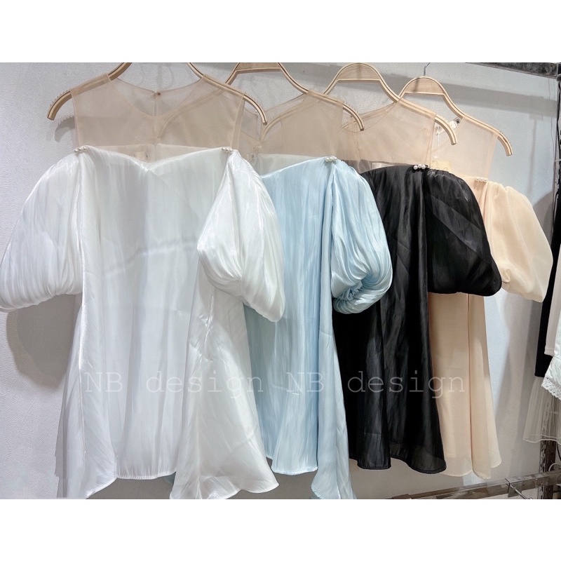 Váy Trễ Vai Bèo Đơn Giản Nhẹ Nhàng Chất Đẹp Dày Dặn ảnh thật Kaylee