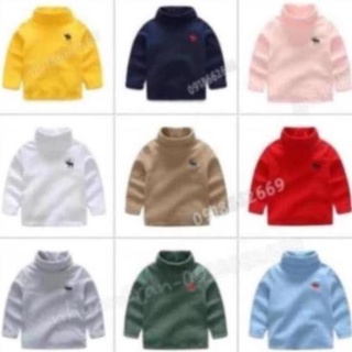 Áo len cotton cổ 3 phân bé trai